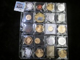 Group of 20 COPY/replica coins, most are gold or silver plated, value $50+