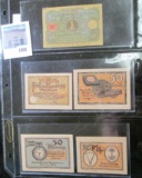 Group of 5 pieces of German Notgeld, all circa 1920-1921