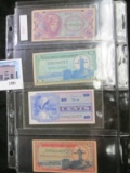 Group of 4 US military payment certificates, (MPCs), Series 641 5 Cents, Series 681 5 Cents, Series