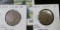 (2) 1843 U.S. Large Cents, large date, small letters, petite heads, VF.