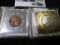 1964 Encased Cent & 1963 D Encased Jefferson Nickel 