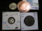 2007 Greece One Euro with Owl, BU; One Ounce Copper Eagle Medallion; 1911 Canada Half Dime, EF-AU; &