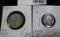 1934 D Toned high grade Washington Quarter, scarcer date; & 1921 D Rare Date Mercury Dime.