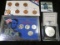 1982 P & D Seven-piece Variety Cent Set; 1943 Lincoln Steel Cents Emergency Issue Set; & 1995 Proof