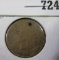 1865 Indian Head Cent, G but holed.