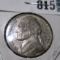 1943 S Silver Jefferson Nickel with four full steps, toned Unc.