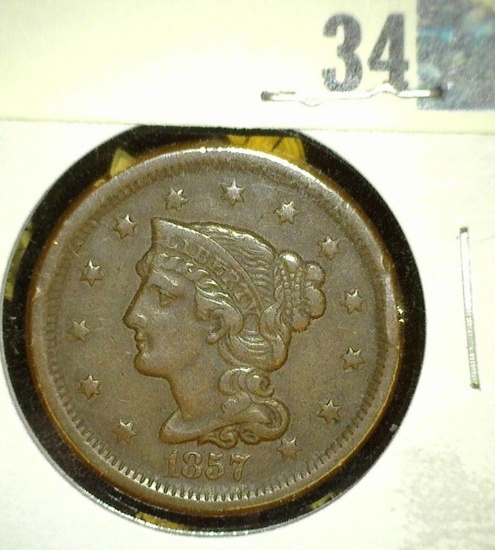 1857 U.S Large Cent, small date, EF.