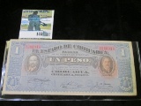 1914 Pancho Villa era One Peso Banknote 