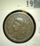 1839 U.S. Large Cent, Silly head variety, VF.