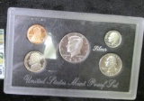 1993 S U.S. Proof Set in original Plastic hard case as issued. (5 pcs.).