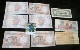 (9) Interesting Old Banknotes from Pakistan, Japan, & etc. Most are high grade.