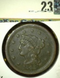 1843 head of 1844, centered large Date, large letters, EF.