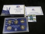 1999 S U.S. Statehood Quarters Five-piece Proof Set in original box of issue & shipping box.