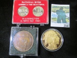 2011 Replica of a Gold Buffalo; 1884-1984 Guernsey, Iowa Centennial medal, cased; & 2011 P & D cased