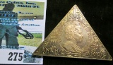 2008 Isle of Man Pyramid Coin depicting King Tut. Triangular shaped. Depicts Queen Elizabeth II.