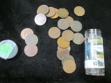 Two Cent Pieces: 21 total coins, ten are culls, remainder are worn or cleaned.