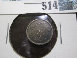 1872 H Canada Five Cent Silver, VG.