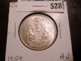 1959 Canada Half Dollar, AU.