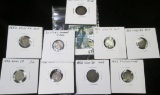 (9) U.S. Three Cent Silvers, low grade or damaged. Includes: 1851 O & 1862.