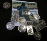 (12) One Gram .999 Fine Silver Bars & rounds.