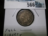 1863 CN Indian Head Cent, Civil War era. High grade with Full Liberty.