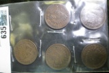 (5) Good Quality Indian Head Cents 1888-1907 era.