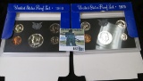 1969 S & 70 S U.S. Proof Sets with Silver Half-dollars. In original boxes as issued.