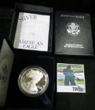 2000 P Proof Silver American Eagle in original box of issue with C.O.A.