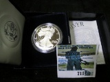 2000 P Proof Silver American Eagle in original box of issue with C.O.A.