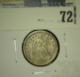 1856 U.S. Seated Liberty Dime, Large date, EF.