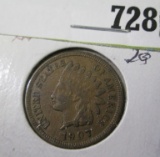 1907 Indian Head Cent, AU.