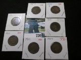 1901, 02, 03, 04, 05, 06, & 07 Indian Head Cents, all Good.