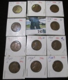 1917 P VG, 17D VG, 17S VG, 18P VG, 18D VG, 18S VG, 19P VG, 19 S Fine, 20P Good, 20 D Fine, & 20 S VG