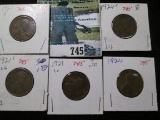 1921 Fine, 21 S VG, 23 VG, 24 G, & 24 S G Lincoln 