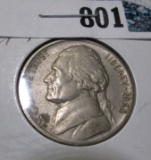 1938 D Jefferson Nickel with four full steps, Gem BU.