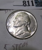 1942 P Silver Jefferson Nickel with full steps, Gem BU.