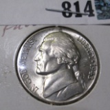 1943 D Silver Jefferson Nickel with full steps, Gem BU.