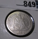 1890 P U.S. Seated Liberty Dime, Good.