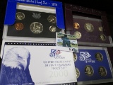 1970 S U.S. Silver Proof Set; 1984 S U.S. Proof Set & 2000 S U.S. Mint Statehood Quarters Proof Set