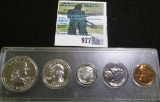 1962 P U.S. Silver Proof Set in a special Snaptight holder. Five-piece.