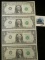 Series 1985 sheet of 4 uncut $1 Federal Reserve Notes, District C Philadelphia, Ortega/Baker Signatu