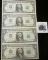 Series 1985 sheet of 4 uncut $1 Federal Reserve Notes, District L San Francisco, Ortega/Baker Signat