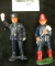 2 metal toy figurines, fireman, policeman, Barclay