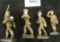 Group of 4 WWI German Lineol Elastolin Toy Soldiers, circa 1920's, includes soldier w/flute