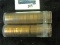 Pair of two (2) 50 count BU wheat cent rolls, 1955-P & 1956-D