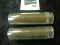 Pair of two (2) 50 count BU wheat cent rolls, 1954-S & 1955-P