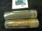 Pair of two (2) 50 count BU wheat cent rolls, 1955-P & 1957-D