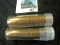 Pair of two (2) 50 count BU wheat cent rolls, 1958-P & 1958-D