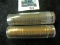 Pair of two (2) 50 count BU wheat cent rolls, 1954-S & 1955-P