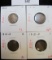 Group of 4 Lincoln Wheat Cents - 1911-D, VG; 1912 VF+; 1912-D, VG & 1913-D, F, group value $25+